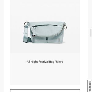 Lululemon all night festival bag *micro hazy jade
